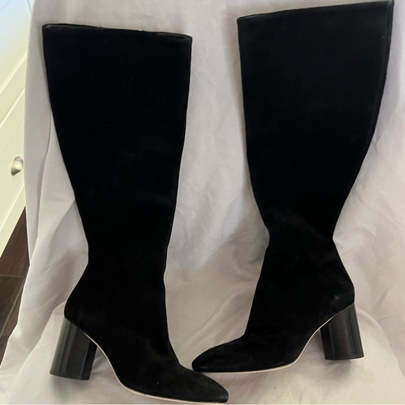 Aeyde ARIANA Black Suede KNEE HIGH Heeled Boots EU 39/ 9 $725 - Picture 14 of 15